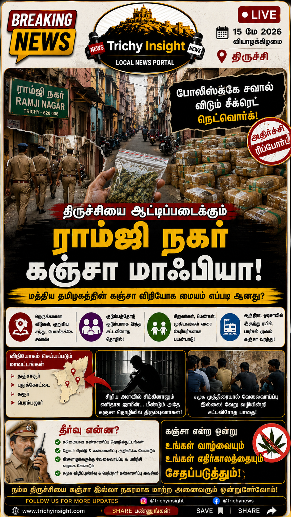 ராம்ஜி நகர் கஞ்சா மாஃபியா: அதிரடி ரிப்போர்ட் Trichy Insight