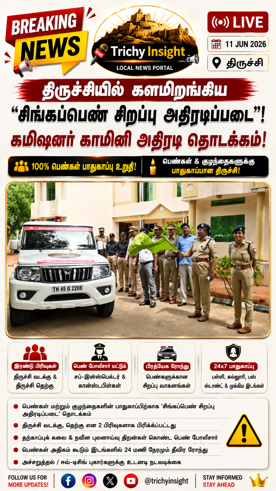 திருச்சியில் சிங்கப்பெண் சிறப்பு அதிரடிப்படை தொடக்கம்!