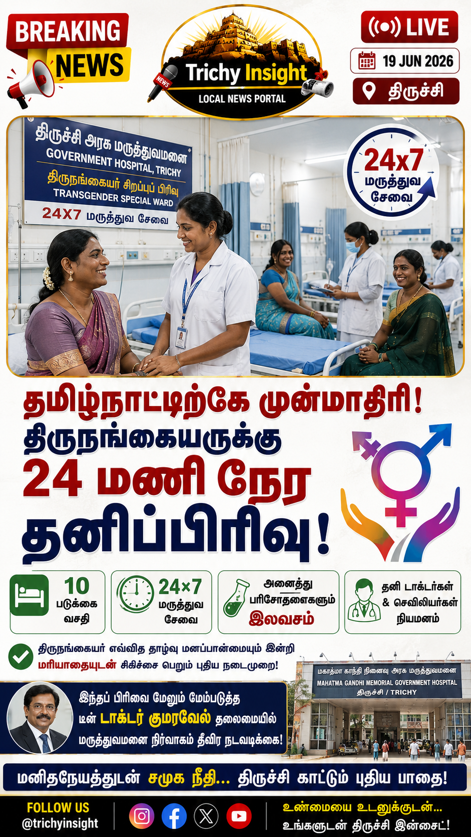 Trichy GH Transgender Special Ward 24 Hours Service | Trichy Insight